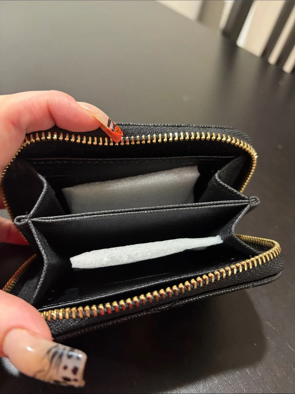 Monogram Quilted Leather Zip Wallet with Gold Logo Brand New!
